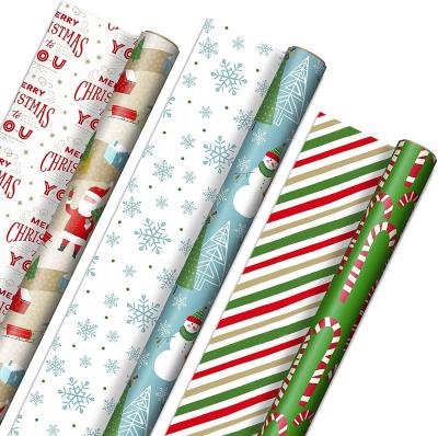 China Recycled Luxury Christmas Logo Wrapping Paper Custom Made Eco-friendly Materials Gift Tissue Wrapping Paper Roll for sale