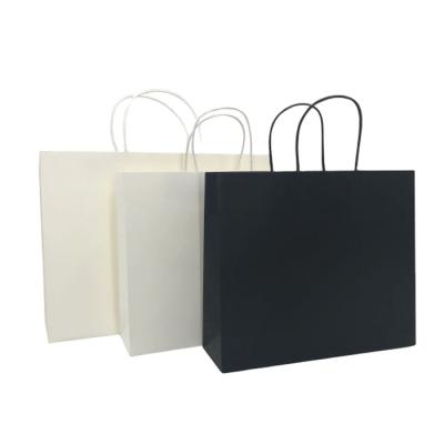 China Wholesale Recycled Materials Custom Black Paper Bag Printing Logo Shopping Gift Bag /kraft Bag For Jewelry Packaging for sale