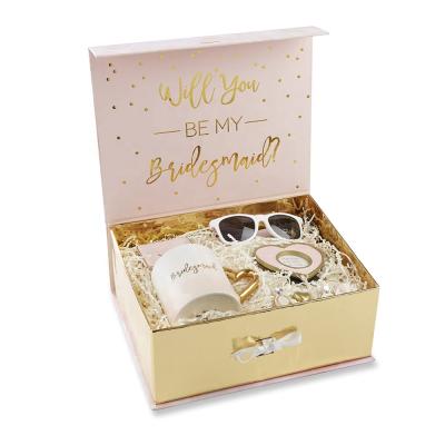 China Recycled Materials Custom Luxury White Wedding Magnetic Mate Gift Box With Printed Hot Stamping Display Box for sale