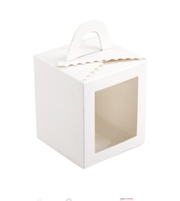 China Recycled Materials Wholesale White Gift Packaging Some Delicious Cupcake Boxes With Clear PVC Window for sale