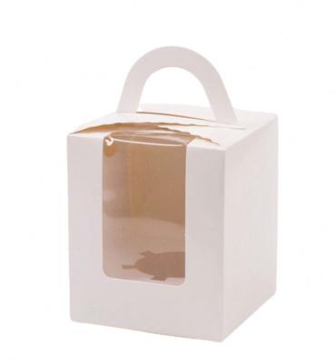 China Recycled Materials Wholesale White Gift Packaging Some Delicious Cupcake Boxes With Clear PVC Window for sale