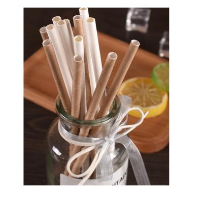 China 100pcs Disposable 6mm Pack Disposable Straws Bead Milk Tea Coffee Independent Package Food Grade Biodegradable Paper Straws for sale