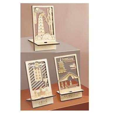 China Viable Custom Indoor Multifunctional Wooden Desktop Decoration Household Craft Ipad Mobile Phone Storage Holder for sale