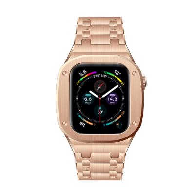 China New 44mm Luxury Custom iwatch Smart Series 7 Stainless Steel Logo Watch Case For Apple Alarm With Your Own Logo for sale