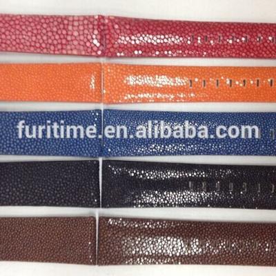 China Chronograph Polished Mix Colors Stingray Fish Skin Leather Watch Straps for sale