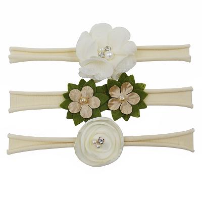 China 2022 Hot Selling European and American Style Yiwu Hand-sewn Pearl Flower Hair Ornament Children's Headbands New Flower Hair Band Headdress for sale