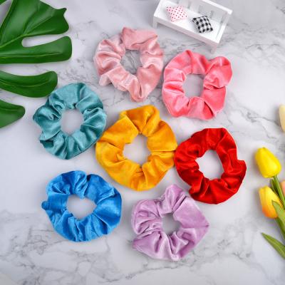 China Fashion 2022 Autumn Winter Large Intestine Hair Circle Solid Color Super Soft Flexible Hair Accessories Elastic Satin Hair Ties for sale