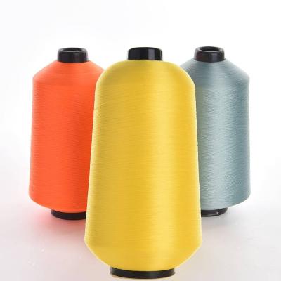 China Hot Selling Cheap Abrasion Resistance Wholesale 200D/1 Polyester 100% Filament Dyed Textured Yarn 100% Textured Polyester Overlocking Yarn for sale