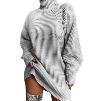 China Anti-wrinkle 2022 autumn and winter version loose sweater women's sweater collar high temperament half solid color loose swap for sale