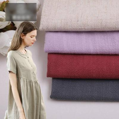 China Abrasion-Resistant Dress Women's Clothing Skirt Shirt 215g Washed Cotton Thickened Hanma Cotton Wicking Canvas Crepe Viscous Linen Fabric for sale