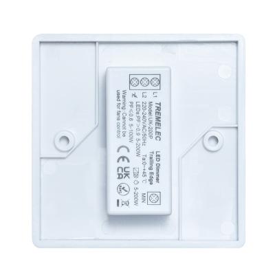 China Plastic Trailing Edge Dimmer Switch Rotary Switch Silver 200watt Wall UK Size for sale