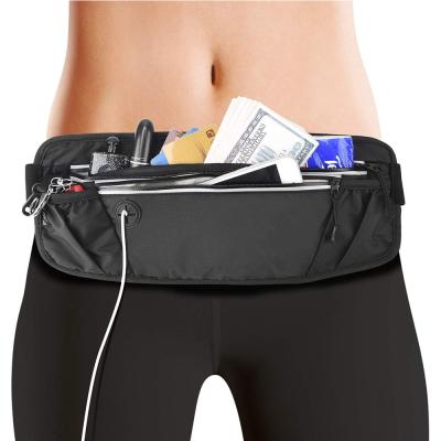 China Custom Water Proof QQgift OEM Anti Theft Fanny Pack With 7 Pockets 2 Hooks Waist Water Resistant Bag With RFID Blocking Slim Running Belt for sale