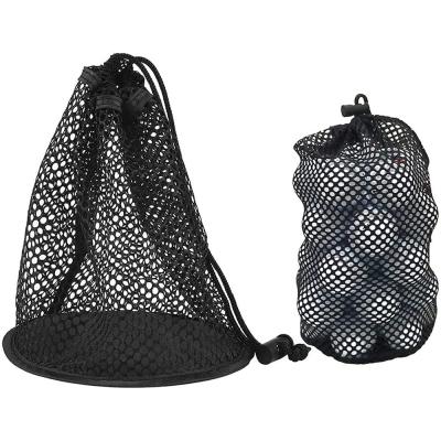 China Specially For Golf Ball Storage Bag QQgift OEM Custom 2 Piece Golf Ball Mesh Storage Ditty Bag Nylon Mesh Drawstring Pouch, golf Mesh Bag for sale