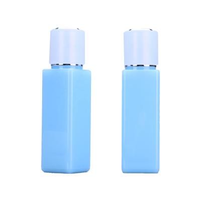 China 40ml 1oz Cosmetic Custom Green Blue Printed Double Wall Frosted Recycled Plastic Airless Pump Serum Bottle for sale