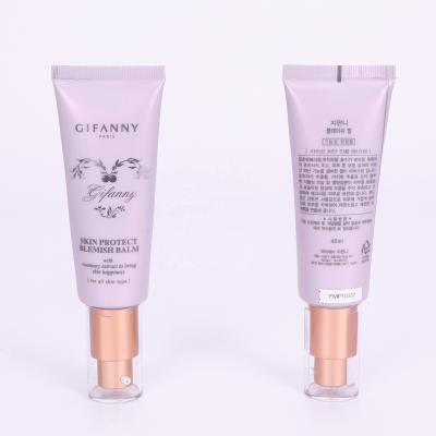 China Round 25ml Empty LDPE BB Cream Tube Cosmetic Skin Care Packaging Packaging With Aluminum Airless Pump for sale