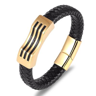 China Vintage Newest Design Titanium Steel Mens Gold Bracelets Stainless Steel Accessories Mens Bracelets 2021 for sale