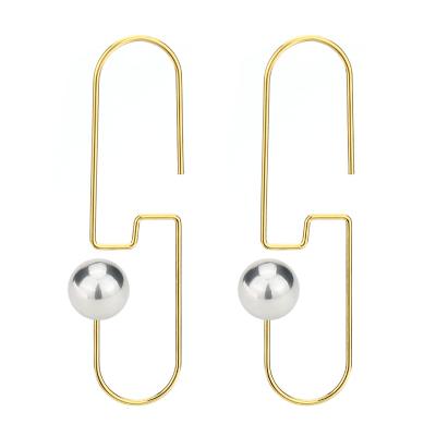 China Unique 316l Stainless Steel Hoop Earring Pearl Hoop Earring Unique Design Beaded Hoop Earrings Gold for sale