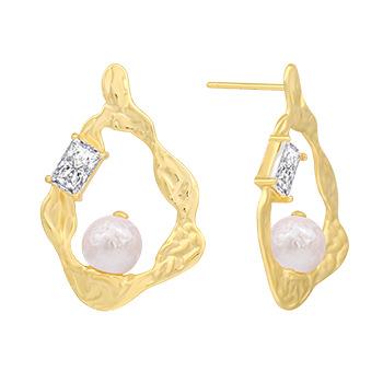 China CLASSIC Jamaican Pearl Earrings 925 Sterling Silver Earrings 18k Gold Plated Baroque Pearls Stud Earrings for sale