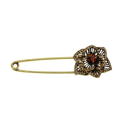 China Cheap custom made flower brooch pin flower pin vintage style ALLOY crystal brooches women jewelry for sale