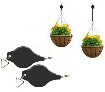 China Factory Hot Sale Creative Pulley Lifting Hook Flower Pot Brird Cage Telescopic Home Gardening Hanging Hook EASY TO USE for sale