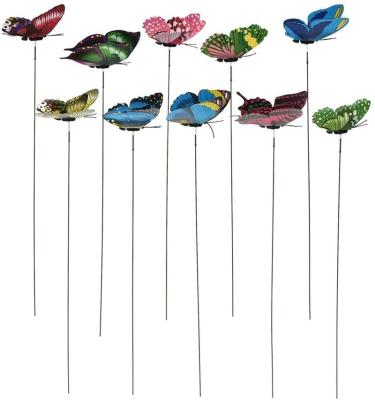 China Modern Colorful Garden Butterflies On Sticks Garden Decoration Miniature Fairy Garden Stakes for sale