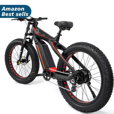 China Best selling carbon fiber 26 inch 48v 13ah tire for sale electric mountain fat bike for sale