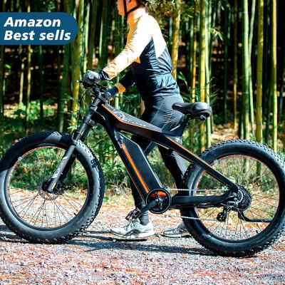 China Overseas warehouses 750w 1000w 48v carbon fiber powered full suspension for sale fat electric mountain bike for sale