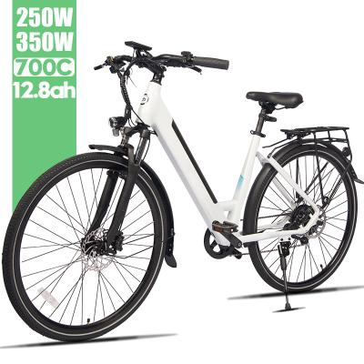 China Amazon aluminum alloy sells 250w 350w 26 cycle 27inch city lithium battery white electric bicycle for sale