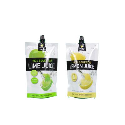 China Spout Pouch Factory Sales Printed 500ml Liquid Spout Stand Up Pouch Bags For Lime Juice for sale