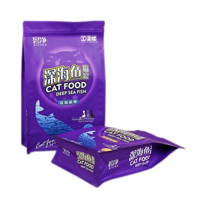 China Flat Bottom Bag China Manufactures Laminated Material Quadruple Plastic Seal Cat Food Bag for sale