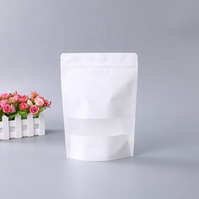 China Disposable High Quality Plain Kraft White Craft Paper Packaging Bag With Window for sale