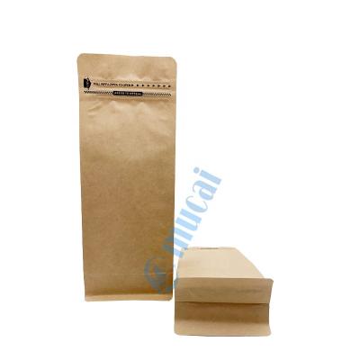 China Barrier Wholesale 250g Nature Brown Kraft Paper Food Packaging Bag With Zipper for sale