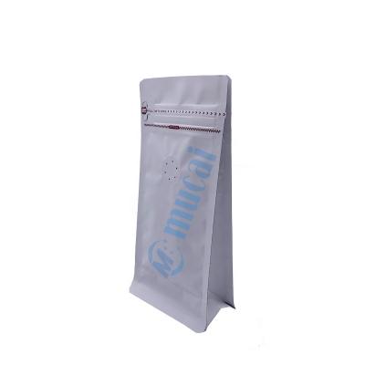 China Barrier Matte White Black 100g Coffee Carry Packaging Bag With Valve for sale