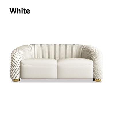 China Postmodern Resilient Sectional Sofa Faux Leather Upholstery 3-Seater Coil Sofa for sale