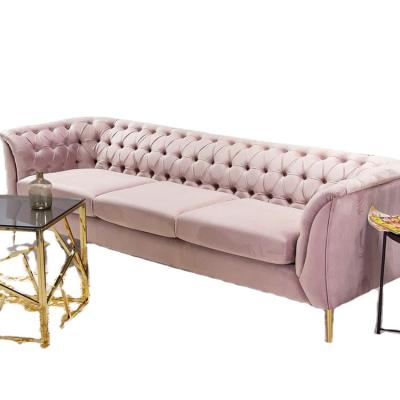 China Retro Chesterfield Style Tufted Velvet Or Upholstered Tufted Sectional Sofa for sale