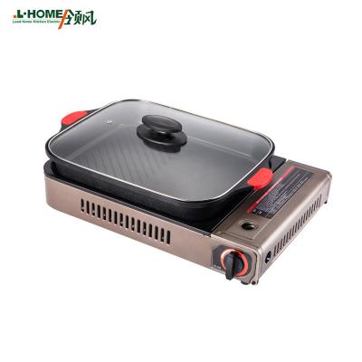 China Outdoor Camping Mini Portable Gas Stove Cooker Cooktops Portable Pan Grill for sale