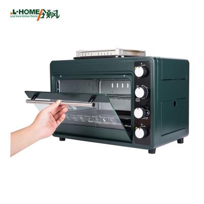 China Hot Sales 25L Multi Function Black Green Mini Pizza Easily Cleaned Outdoor Portable Gas Oven for sale