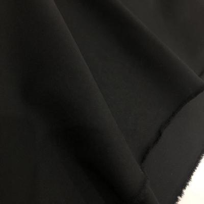 China Wicking all season business set black twill suit 340g/m 25 wool 15 viscose 60 polyester wool worsted fabric for sale