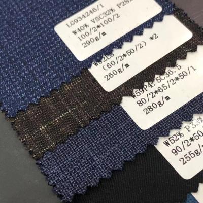 China Wicking all season deals set a variety of suit styles 340g/m 25 wool 15 viscose 60 polyester wool worsted fabric for sale