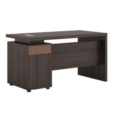 China Modern Small Size Melamine Board MDF Office Administrative Staff Table 1.4m With Fixed Cabinet for sale