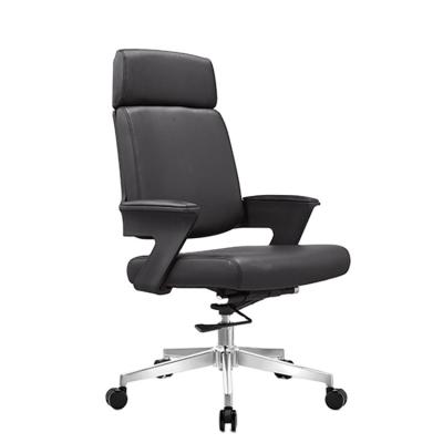 China China Manufacturer Luxury Faux Leather Executive Ergonomic Office Chair Black Best(Height)Adjustable Price for sale