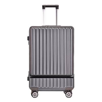 China PC Material Hard PC Trolley Luggage With Open Front Easy Access Laptop Pocket Luggage 20 Inch Size for sale