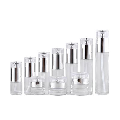 China 2021 Hot Selling Cosmetic 50ml Perfume Bottle Transparent Empty Cosmetic Glass Container for sale