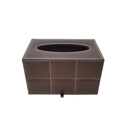 China Fashion Stylish PU Desk Faux Leather Organizer With Holder Tissue Box Cover for sale