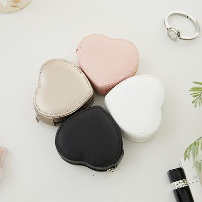 China Eco-friendly Custom Made Jewelry Box Earring Travel Jewelry Organizer Lady PU Leather Zipper Closure Logo Small Travel Jewelry Box for sale