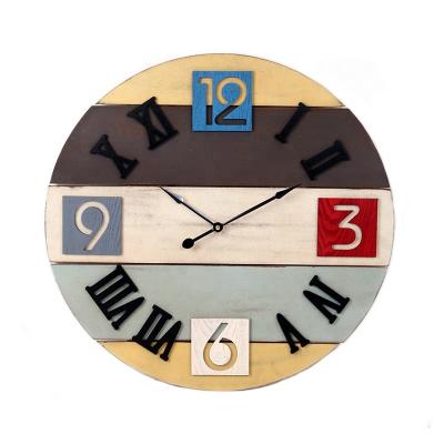 China Antique Style Silent Battery Operated Non Ticking Modern Round Wall Clock With Logo for sale