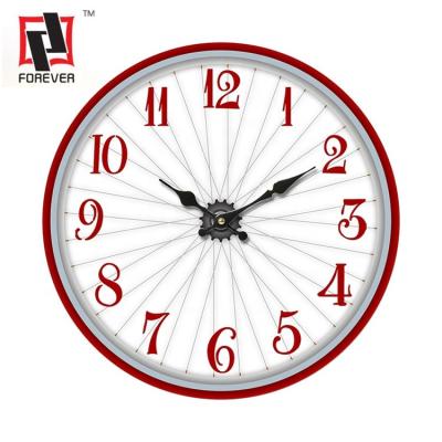 China Class Car or Bicycle Tire Style Red Color Glass Wall Clock for sale