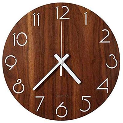 China Fashion DIY Style Large Clock 3D Large Antique Modern Watch Mirror Wooden Wall Clock Decoration Home for sale