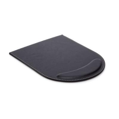 China Simple And Durable Black Faux Leather Desktop Mouse Pads Durable Leather Stand Pads For Office for sale