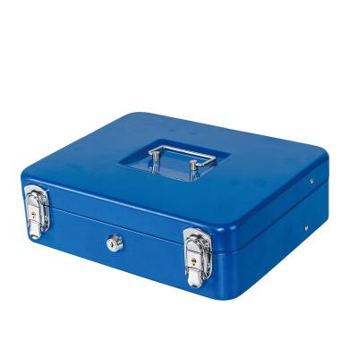 China Metal Cash Piggy Bank Cash Box With Money Tray Large Metal Money Safe Box And Key Lock for sale